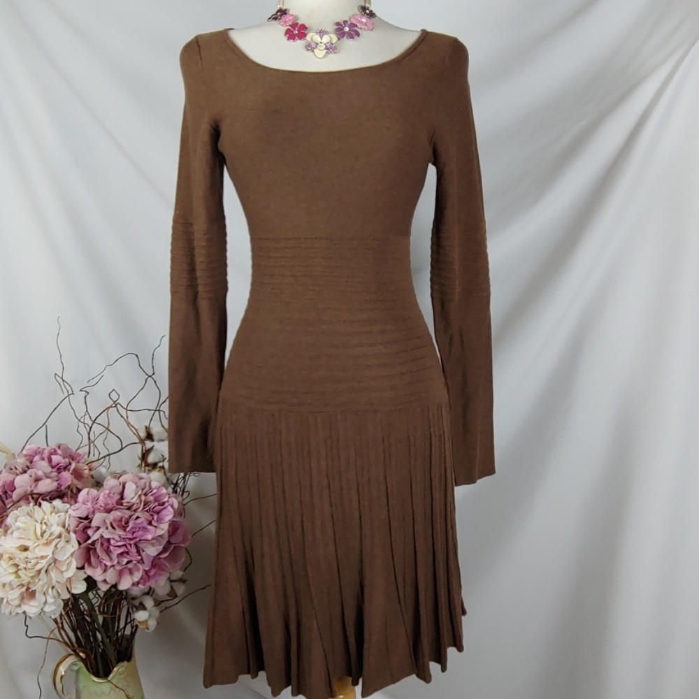NWT Max Studio cotton/rayon LS fit & flare dress